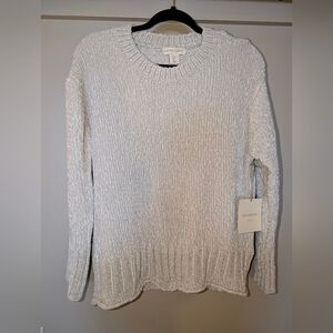 💛 Cynthia Rowley Chenille Super Soft Knit Light Gray Sweater